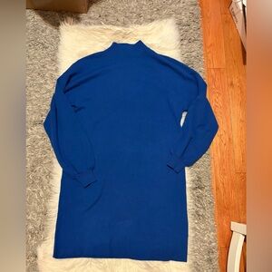Royal Blue Mock Neck Long Sleeve Dress